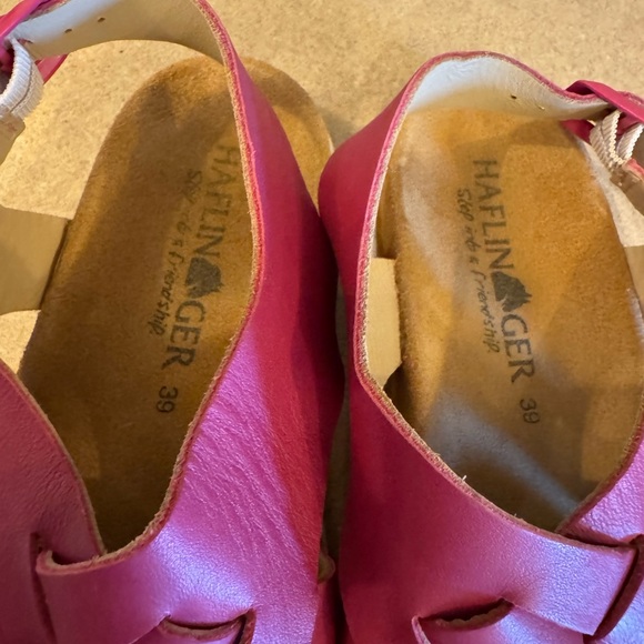 Haflinger Pink and White Sandals with Woven Design - Picture 3 of 7